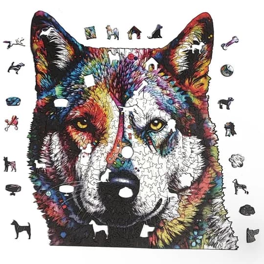 Quebra-Cabeça de Madeira 3D - Husky (segunda foto)