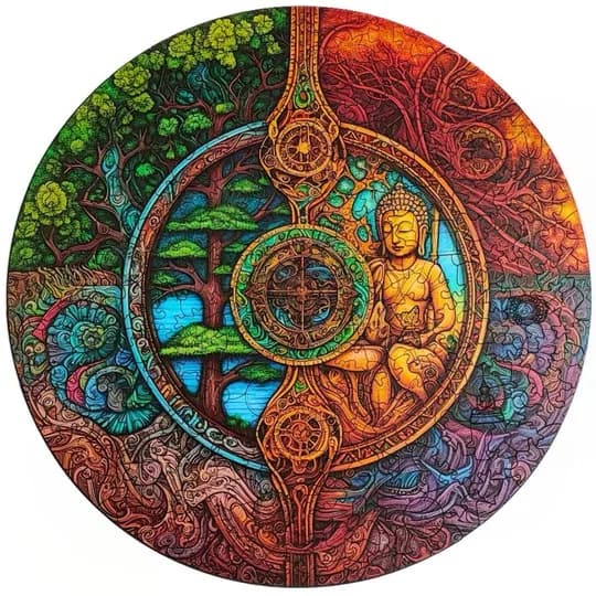 Quebra-Cabeça de Madeira 3D - Mandala Buda (segunda foto)
