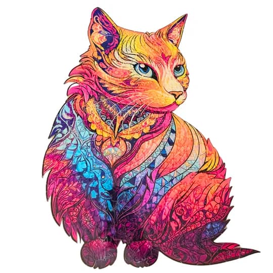 Quebra-Cabeça de Acrílico 3D - Gato Neon (segunda foto)
