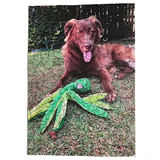 Sua Foto com Molde Retangular de Cachorro - Quebra-Cabeça Personalizável (segunda foto)