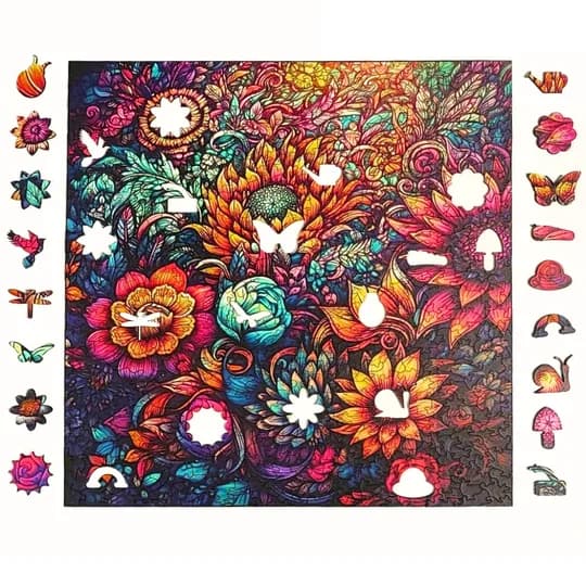 Quebra-Cabeça de Madeira 3D - Floral (segunda foto)