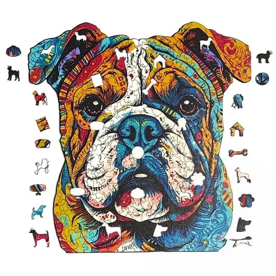 Quebra-Cabeça de Madeira 3D - Bulldog Inglês (segunda foto)