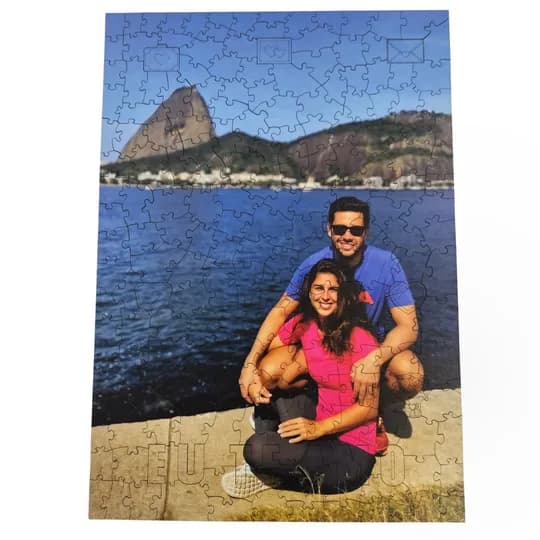 Sua Foto com Molde Para Casais - Quebra-Cabeça de Madeira 3D Personalizável (segunda foto)