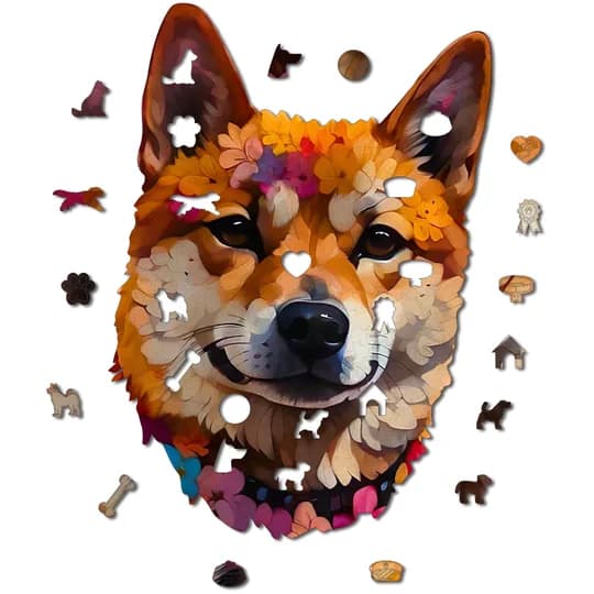 Quebra-Cabeça de Madeira 3D - Shiba Inu (segunda foto)