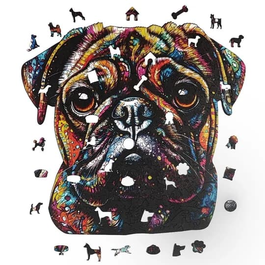 Quebra-Cabeça de Madeira 3D - Pug (segunda foto)
