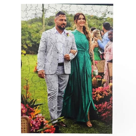 Sua Foto com Molde Dia dos Namorados - Quebra-Cabeça de Madeira 3D Personalizável (segunda foto)