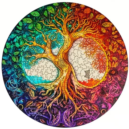 Quebra-Cabeça de Madeira 3D - Mandala Árvore Yin Yang (segunda foto)