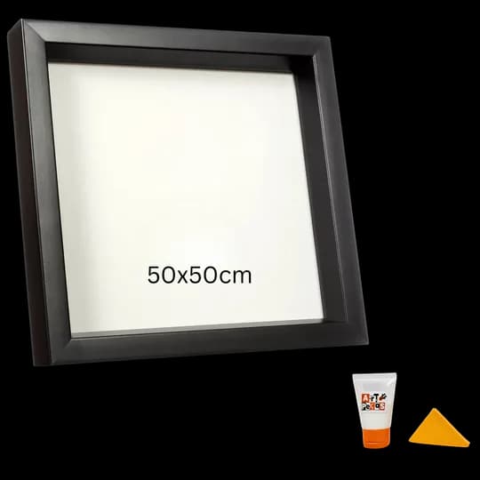 Kit Moldura Caixa Alta com Acrílico e Cola para Modelos Padrão Site - 50x50cm (segunda foto)