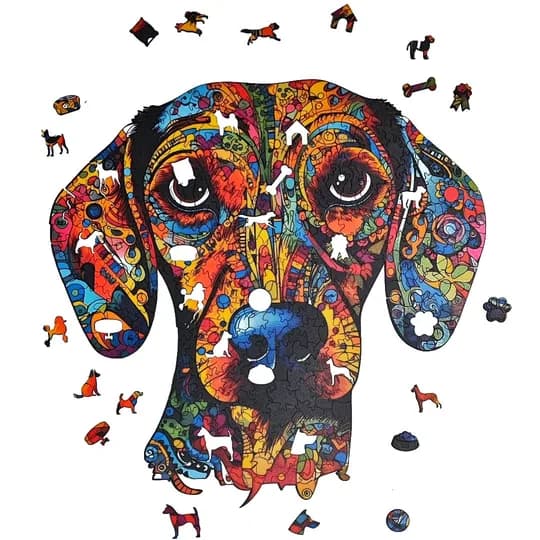 Quebra-Cabeça de Madeira 3D - Dachshund (segunda foto)