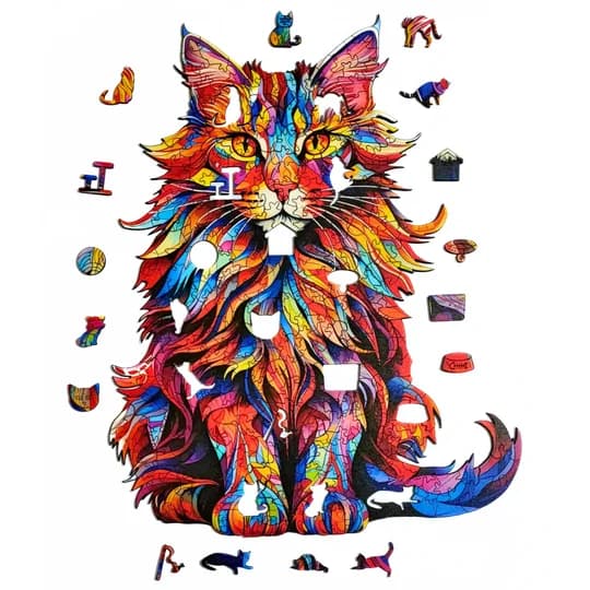 Quebra-Cabeça de Madeira 3D - Maine Coon (segunda foto)