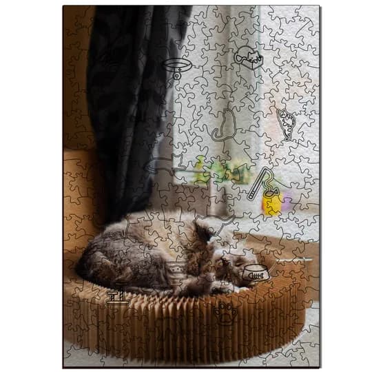 Sua Foto com Molde Retangular de Gato - Quebra-Cabeça Personalizável (segunda foto)