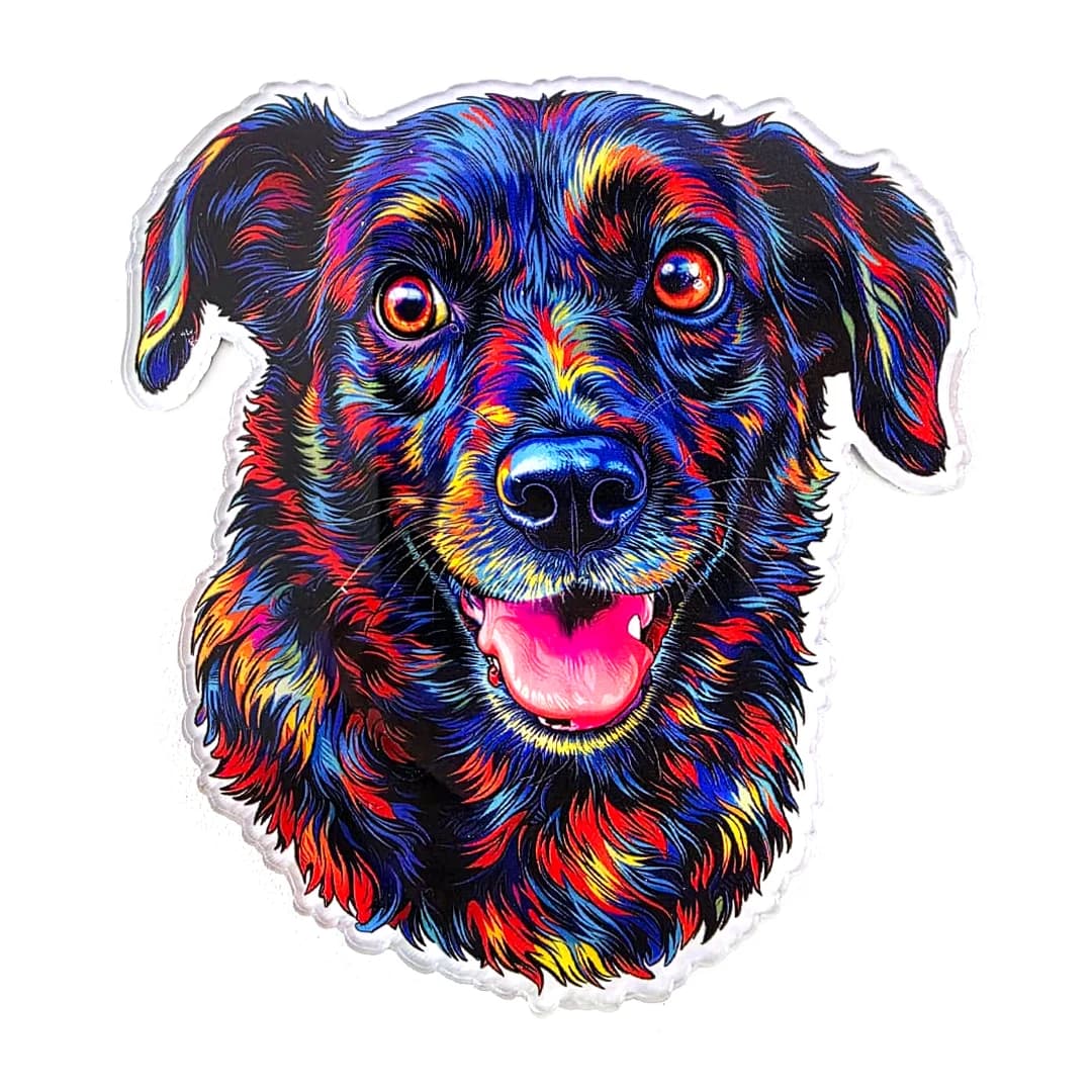 Ímã de Geladeira Contorno Pet Colorido - Acrílico com a Arte do Seu Pet (segunda foto)