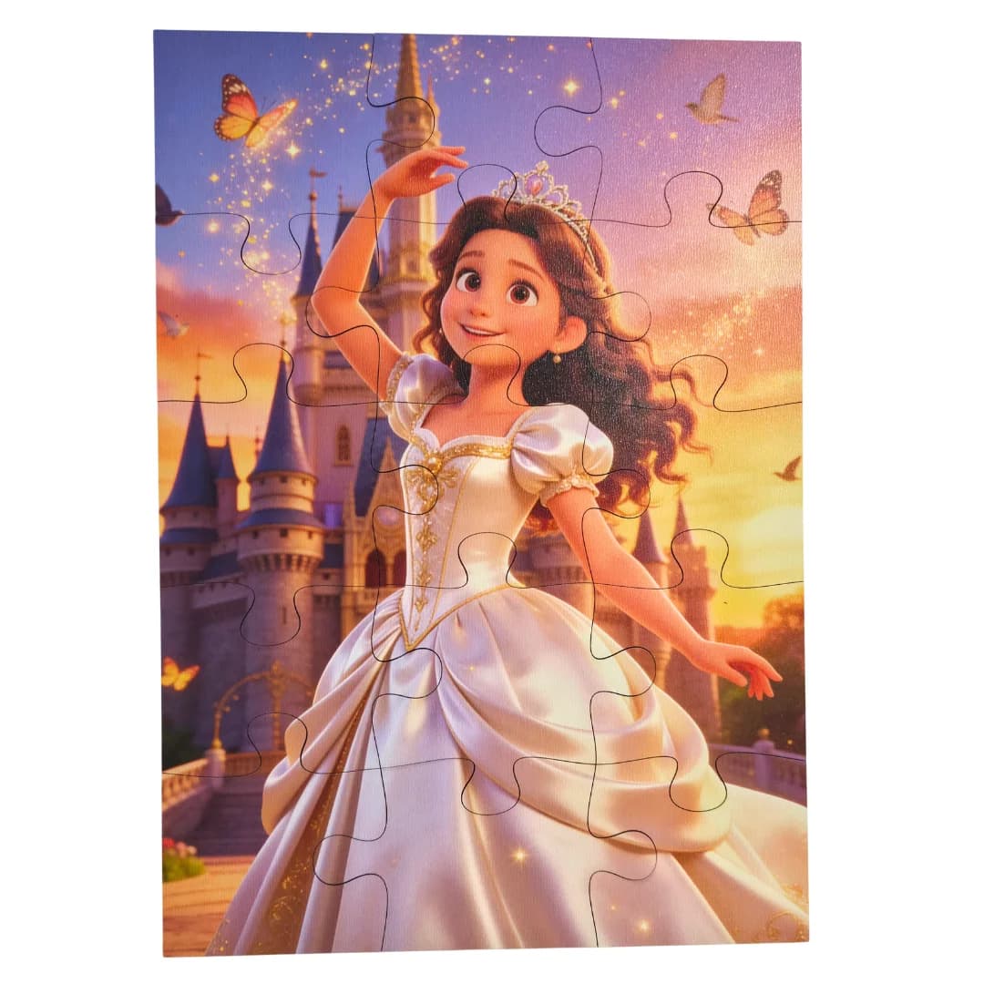 Dia das Crianças com Foto - A Criança Vira Personagem - Quebra-Cabeça de Madeira 3D Personalizado