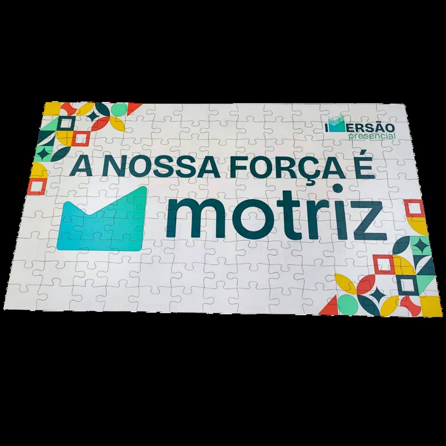 Quebra-cabeça de madeira personalizado com a logo de uma empresa